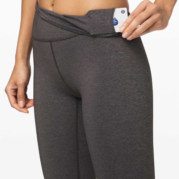 Lululemon High-Rise Wunder Under Leggings 31" Heathered Black (Size 6) - Picture 2 of 9